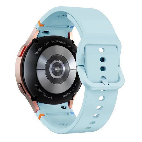 For Samsung Galaxy Watch FE / 7 / 6 / 5 / 4 Stitching Line Decor Watch Band Replacement Silicone Strap - Baby Blue - 1