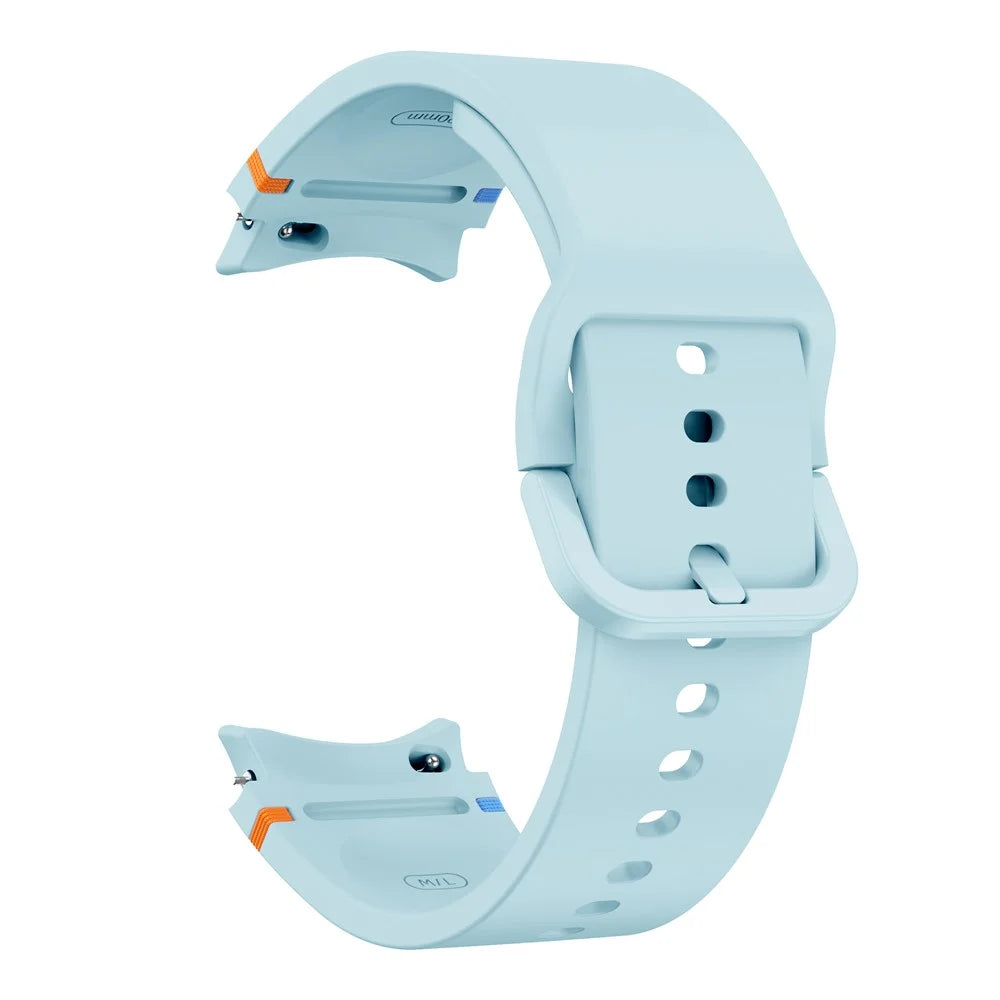 For Samsung Galaxy Watch FE / 7 / 6 / 5 / 4 Stitching Line Decor Watch Band Replacement Silicone Strap - Baby Blue - 3