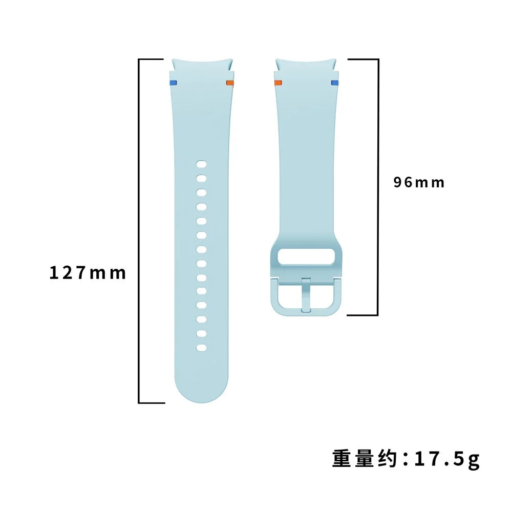 For Samsung Galaxy Watch FE / 7 / 6 / 5 / 4 Stitching Line Decor Watch Band Replacement Silicone Strap - Baby Blue - 6