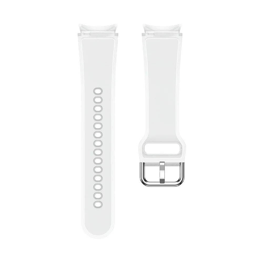 For Samsung Galaxy Watch FE / 7 / 6 / 5 / 4 Transparent Design Watch Band Adjustable Silicone Strap - Transparent White - 5