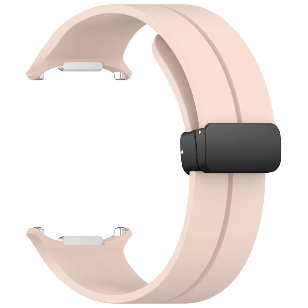 For Samsung Galaxy Watch Ultra2 47mm / Watch Ultra (2025) 47mm / Watch Ultra 47mm Silicone Watch Band Magnetic Folding Buckle Wrist Strap - Pink - 3