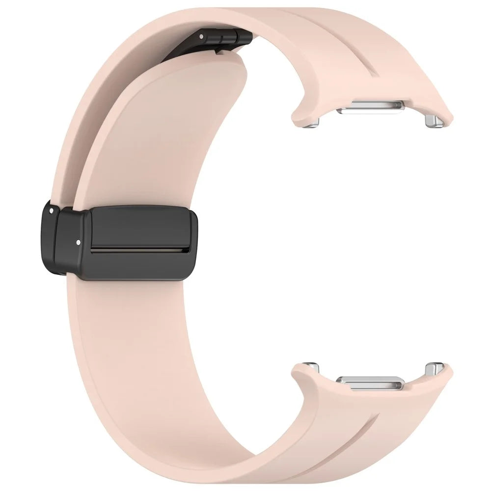 For Samsung Galaxy Watch Ultra2 47mm / Watch Ultra (2025) 47mm / Watch Ultra 47mm Silicone Watch Band Magnetic Folding Buckle Wrist Strap - Pink - 4