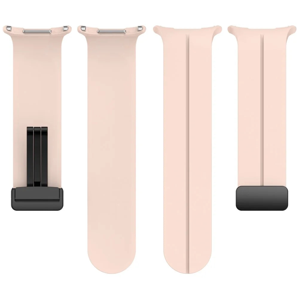 For Samsung Galaxy Watch Ultra2 47mm / Watch Ultra (2025) 47mm / Watch Ultra 47mm Silicone Watch Band Magnetic Folding Buckle Wrist Strap - Pink - 5