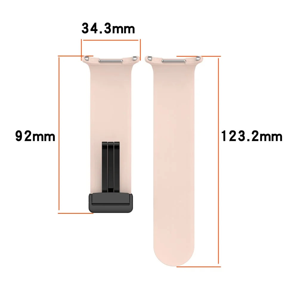For Samsung Galaxy Watch Ultra2 47mm / Watch Ultra (2025) 47mm / Watch Ultra 47mm Silicone Watch Band Magnetic Folding Buckle Wrist Strap - Pink - 6