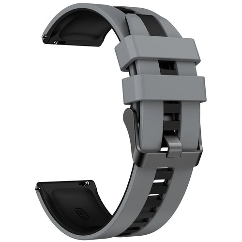 For Huawei Watch 4 / 4 Pro / GT 4 46mm Replacement Strap 22mm Universal Silicone Watch Band - Dark Grey+Black - 1