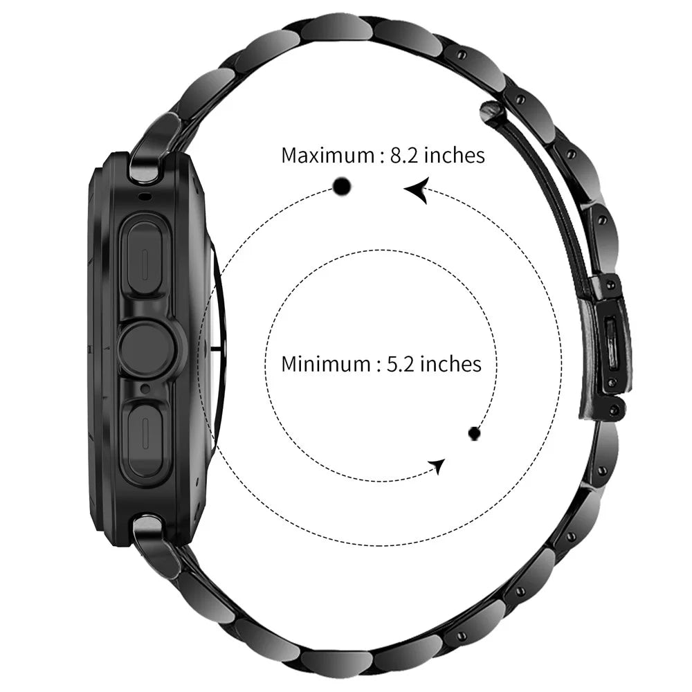 For Samsung Galaxy Watch Ultra2 47mm / Watch Ultra (2025) 47mm / Watch Ultra 47mm Band Stainless Steel 7-Bead Slim Watch Strap Bracelet - Black - 6