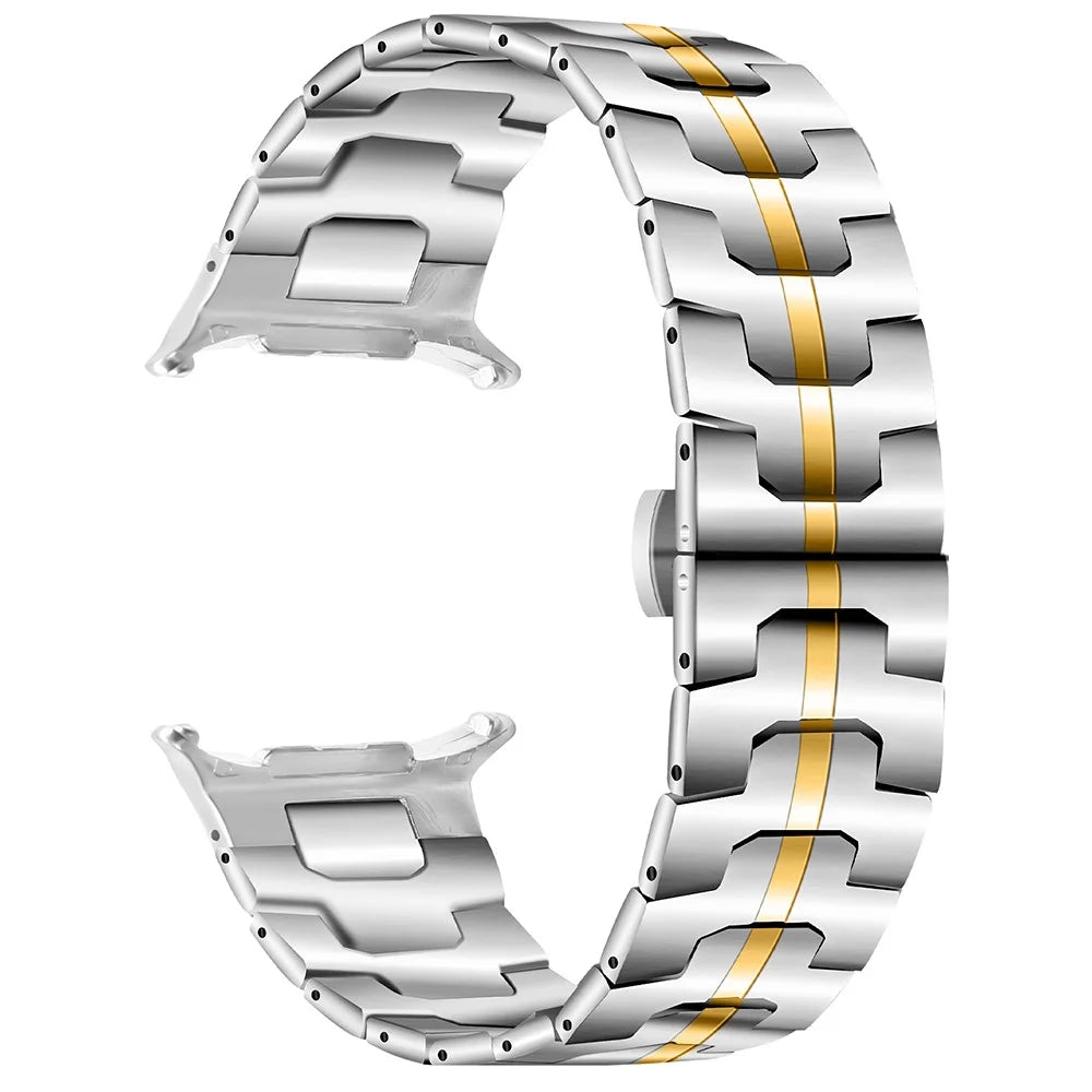 For Samsung Galaxy Watch Ultra2 47mm / Watch Ultra (2025) 47mm / Watch Ultra 47mm Watch Bracelet Stainless Steel Watch Band - Silver / Gold - 1