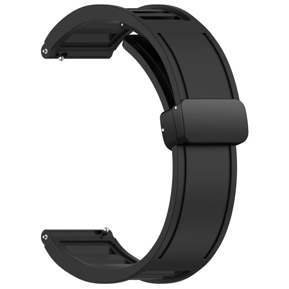 For Huawei Watch 4 / Watch 4 Pro / Watch GT 4 46mm Magnetic Watch Band 22mm Width Silicone Strap Quick Release - Black - 4