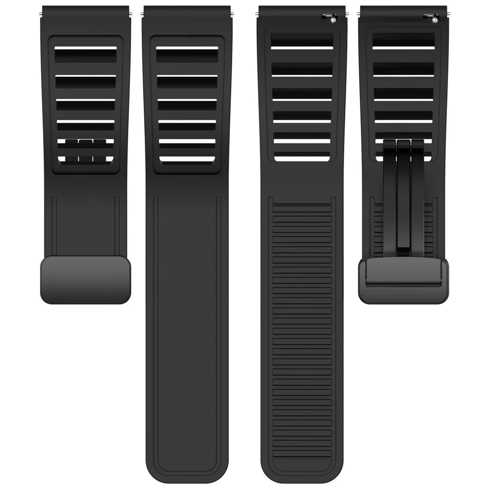 For Huawei Watch 4 / Watch 4 Pro / Watch GT 4 46mm Magnetic Watch Band 22mm Width Silicone Strap Quick Release - Black - 5