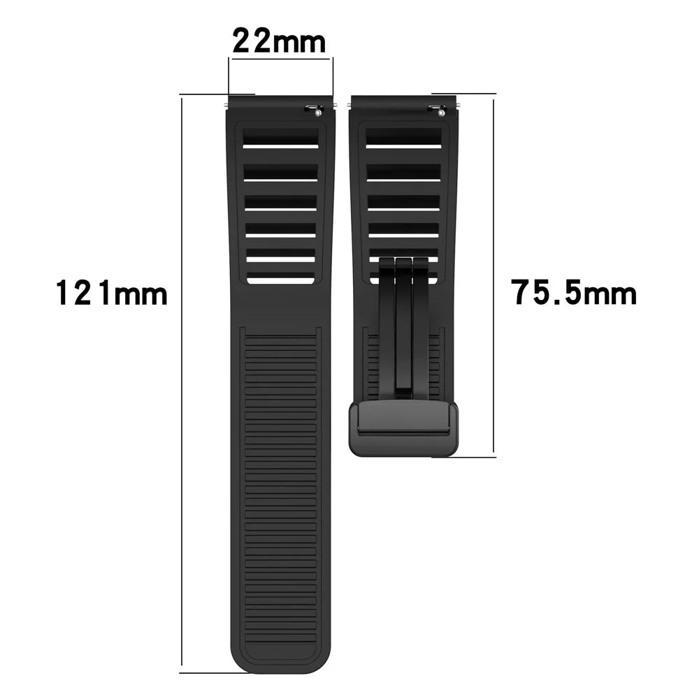 For Huawei Watch 4 / Watch 4 Pro / Watch GT 4 46mm Magnetic Watch Band 22mm Width Silicone Strap Quick Release - Black - 6