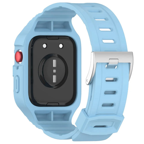 For Huawei Watch Fit 3 Watch Strap Integrated TPU Wrist Band with Case - Sky Blue - 1