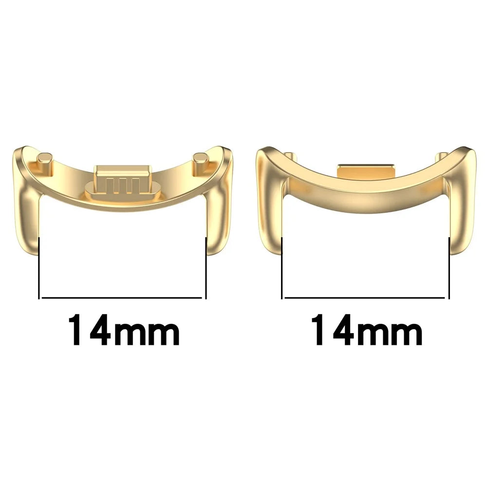 1 Pair for Xiaomi Smart Band 9 / 9 NFC / 8 / 8 NFC Watch Strap Connector 14mm Stainless Steel Adapter - Black - 3