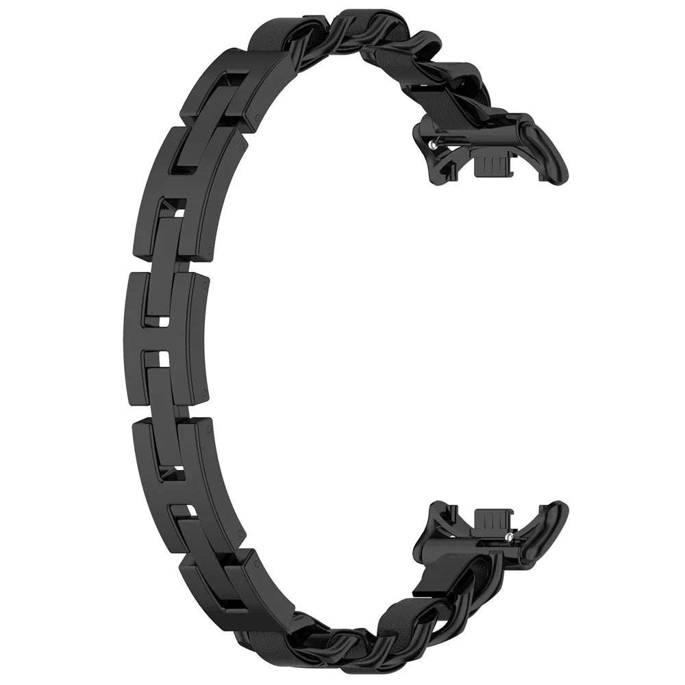 For Xiaomi Smart Band 9 / 9 NFC / 8 / 8 NFC Stylish Watch Strap Zinc Alloy Bracelet Replacement Band - Black - 3
