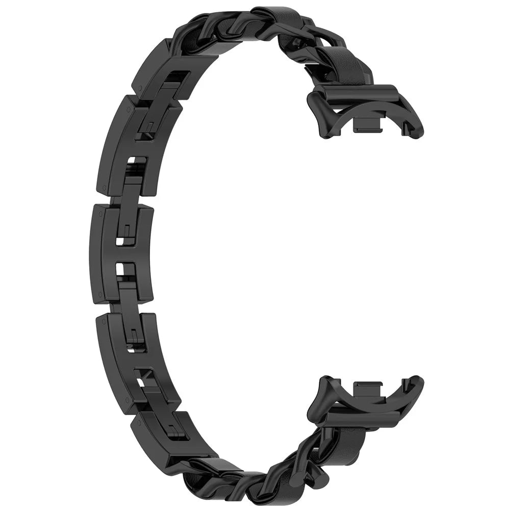 For Xiaomi Smart Band 9 / 9 NFC / 8 / 8 NFC Stylish Watch Strap Zinc Alloy Bracelet Replacement Band - Black - 4