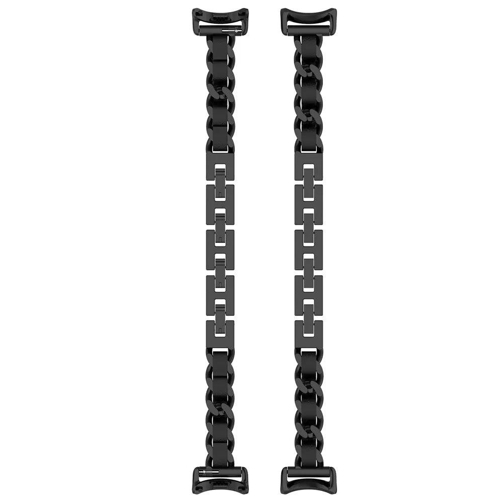 For Xiaomi Smart Band 9 / 9 NFC / 8 / 8 NFC Stylish Watch Strap Zinc Alloy Bracelet Replacement Band - Black - 5