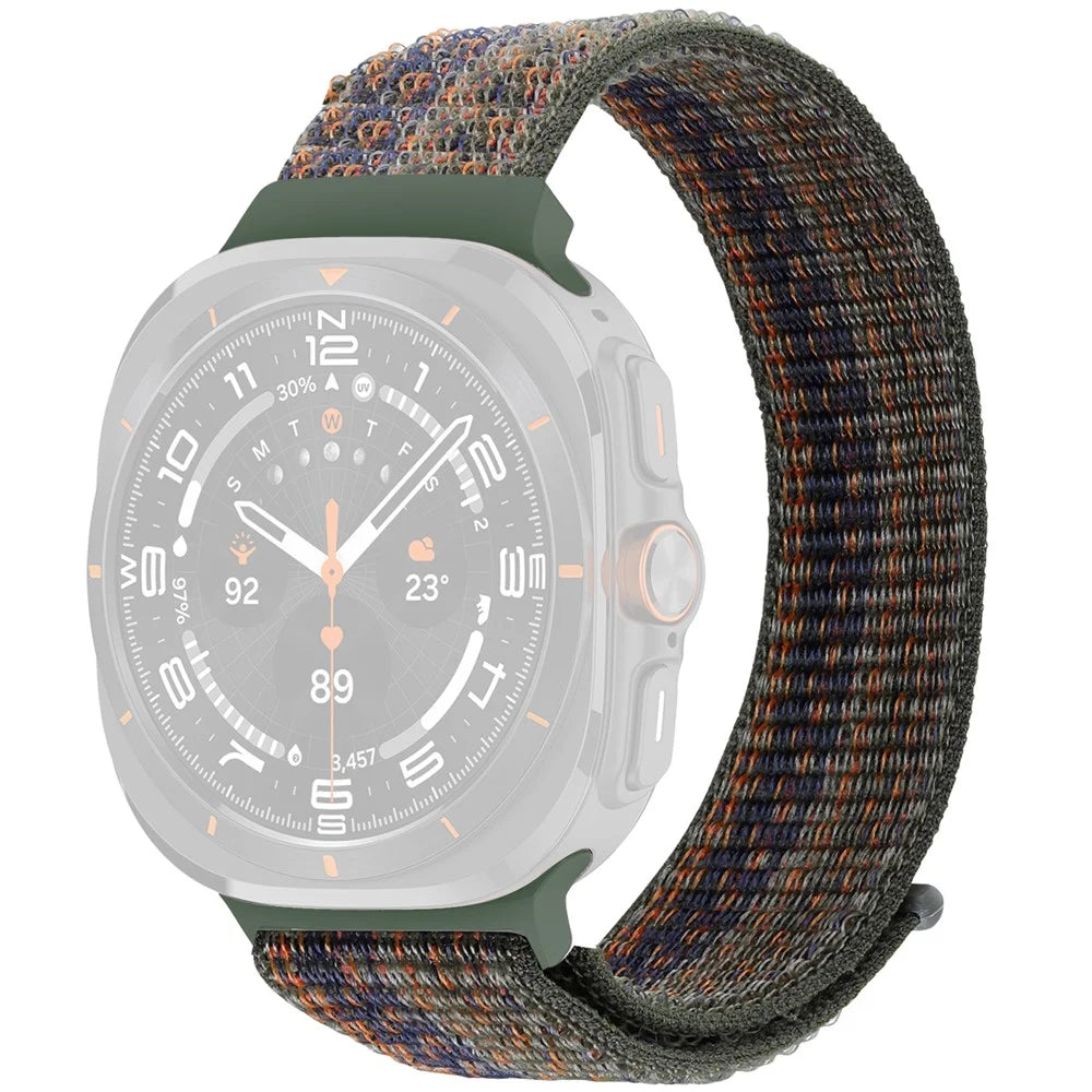 For Samsung Galaxy Watch Ultra2 47mm / Watch Ultra (2025) 47mm / Watch Ultra 47mm Nylon Replacement Watch Band Magic Tape Loop Strap - Style A - 1