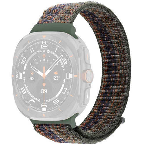 For Samsung Galaxy Watch Ultra2 47mm / Watch Ultra (2025) 47mm / Watch Ultra 47mm Nylon Replacement Watch Band Magic Tape Loop Strap - Style A - 1