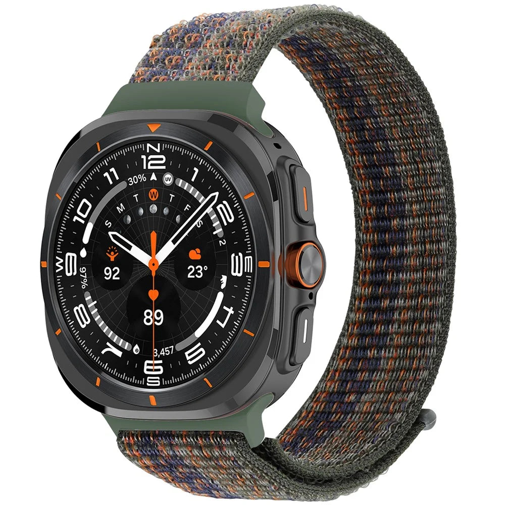 For Samsung Galaxy Watch Ultra2 47mm / Watch Ultra (2025) 47mm / Watch Ultra 47mm Nylon Replacement Watch Band Magic Tape Loop Strap - Style A - 2