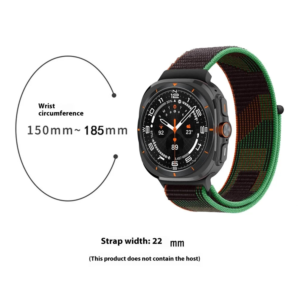 For Samsung Galaxy Watch Ultra2 47mm / Watch Ultra (2025) 47mm / Watch Ultra 47mm Nylon Replacement Watch Band Magic Tape Loop Strap - Style A - 5