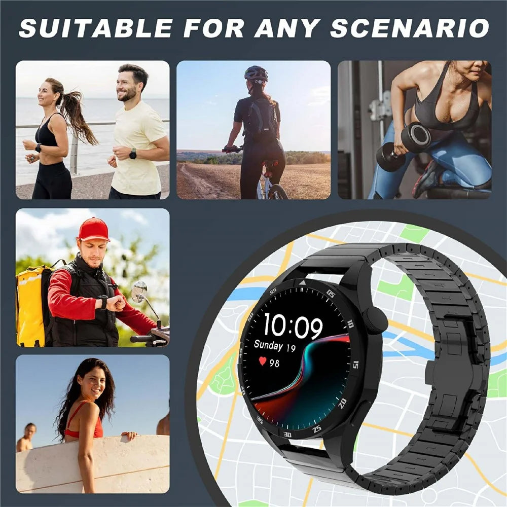 For Huawei Watch GT 4 Pro / GT 3 46mm / Samsung Galaxy Watch3 45mm / Garmin Vivoactive 4 Butterfly Buckle 1-Bead Alloy Watch Band - Black - 5