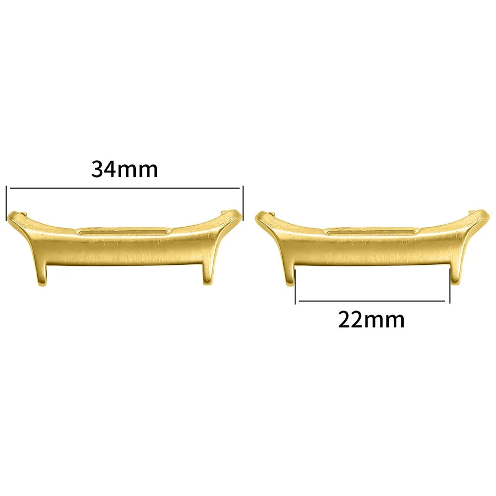 1 Pair Watch Band Adapter for Samsung Galaxy Watch Ultra 47mm Stainless Steel Connector - Gold - 3