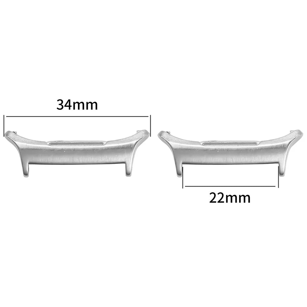 1 Pair Strap Adapter for Samsung Galaxy Watch Ultra 47mm Stainless Steel Watchband Connector - Silver - 3