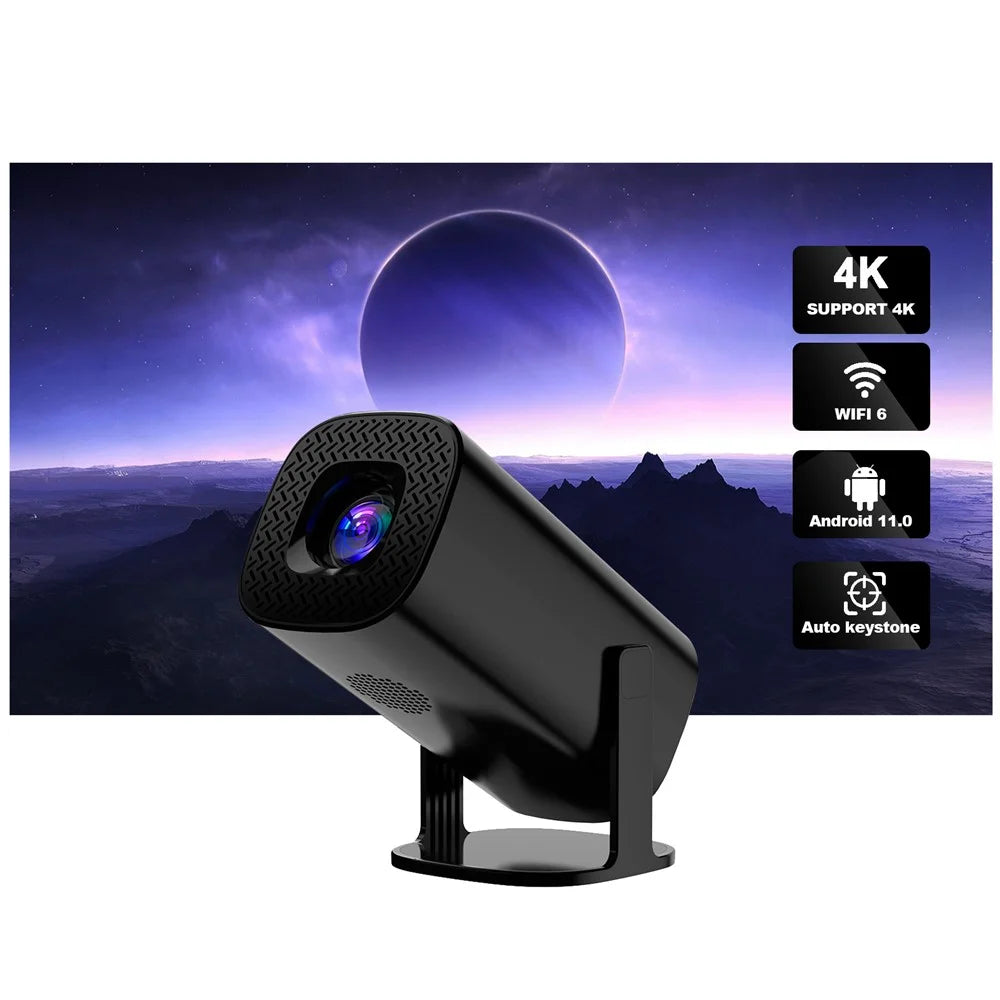 P30 Mini Projector Android 11 WiFi 6 4K 1080P Bluetooth-Compatible 5.0 Home Cinema Projector - Black / US Plug - 3
