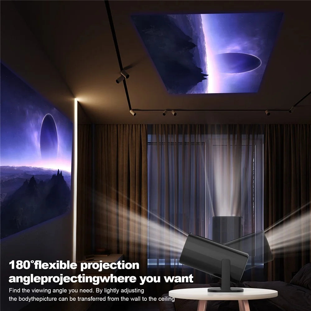 P30 Mini Projector Android 11 WiFi 6 4K 1080P Bluetooth-Compatible 5.0 Home Cinema Projector - Black / US Plug - 6