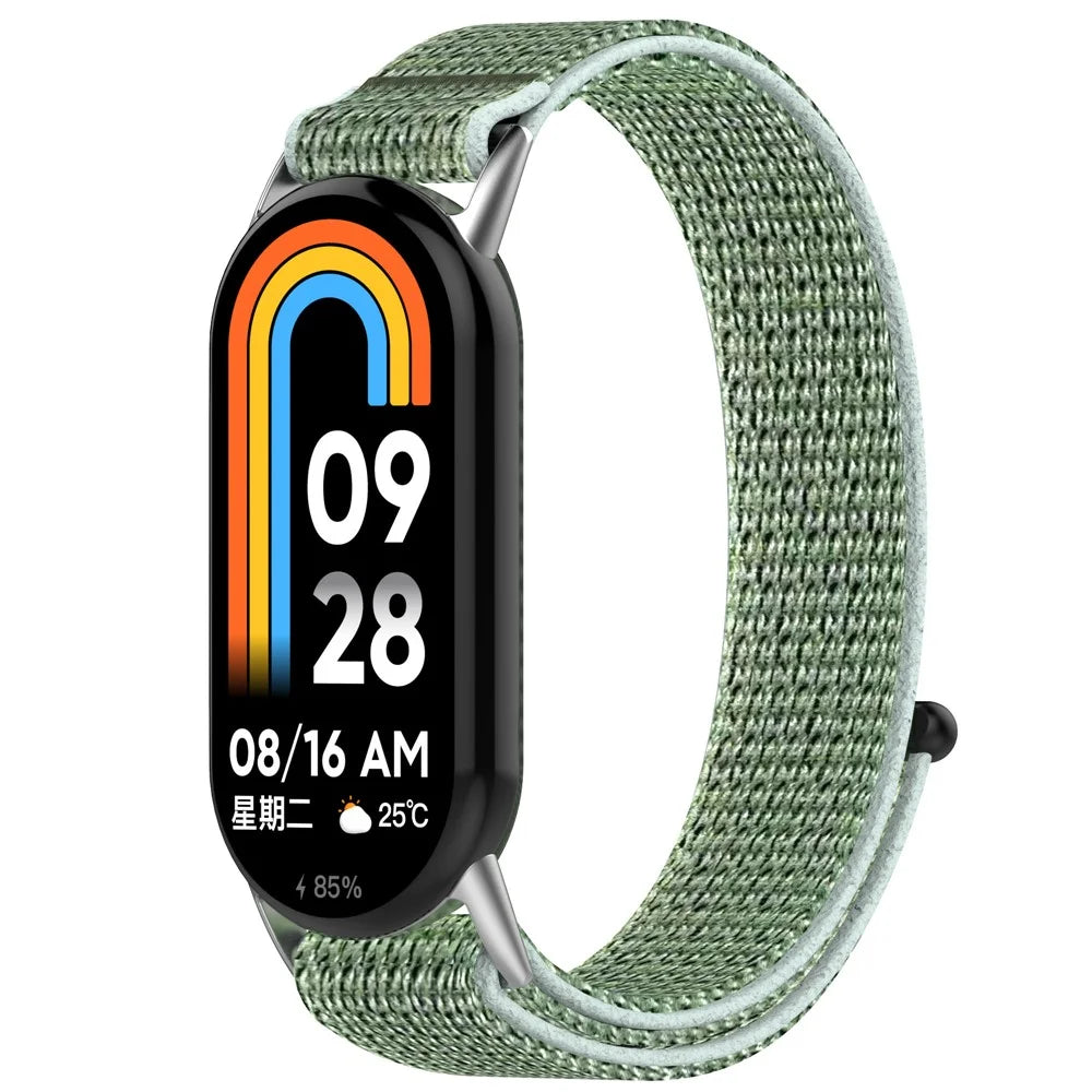For Xiaomi Smart Band 9 NFC / 9 / 8 NFC / 8 Nylon Wrist Strap Bracelet Band with Magic Tape - Green - 3
