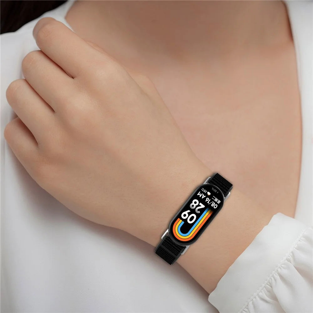 For Xiaomi Smart Band 9 NFC / 9 / 8 NFC / 8 Nylon Wrist Strap Bracelet Band with Magic Tape - Green - 4