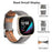 For Fitbit Versa 3 / Fitbit Sense Watch Strap Genuine Cow Leather Wrist Band - Grey - 3
