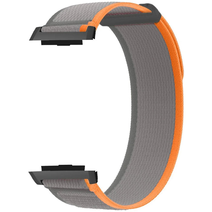 For Xiaomi Watch H1 Nylon Watch Band Adjustable Loop Fastener Strap - Orange+Grey - 2