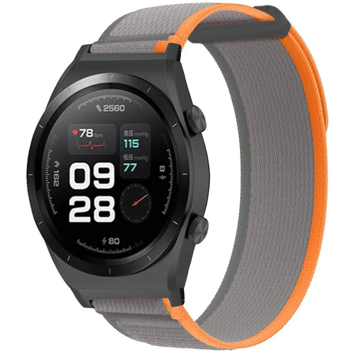 For Xiaomi Watch H1 Nylon Watch Band Adjustable Loop Fastener Strap - Orange+Grey - 3