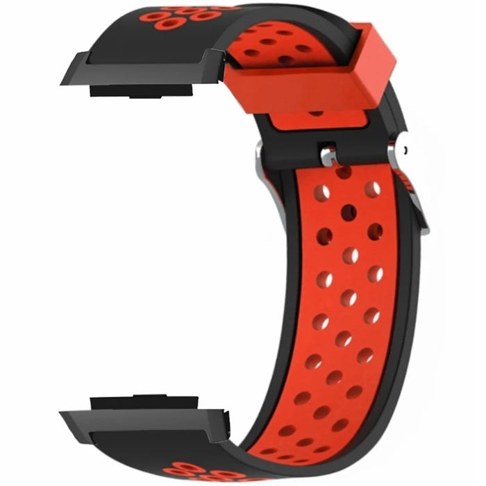 For Xiaomi Watch H1 Soft Silicone Adjustable Watch Strap Breathable Watchband - Black+Red - 1