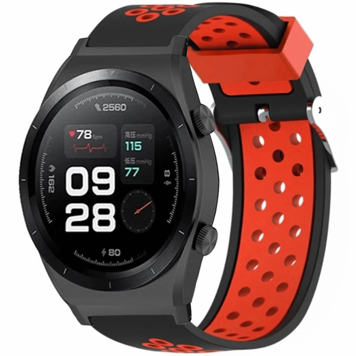 For Xiaomi Watch H1 Soft Silicone Adjustable Watch Strap Breathable Watchband - Black+Red - 2