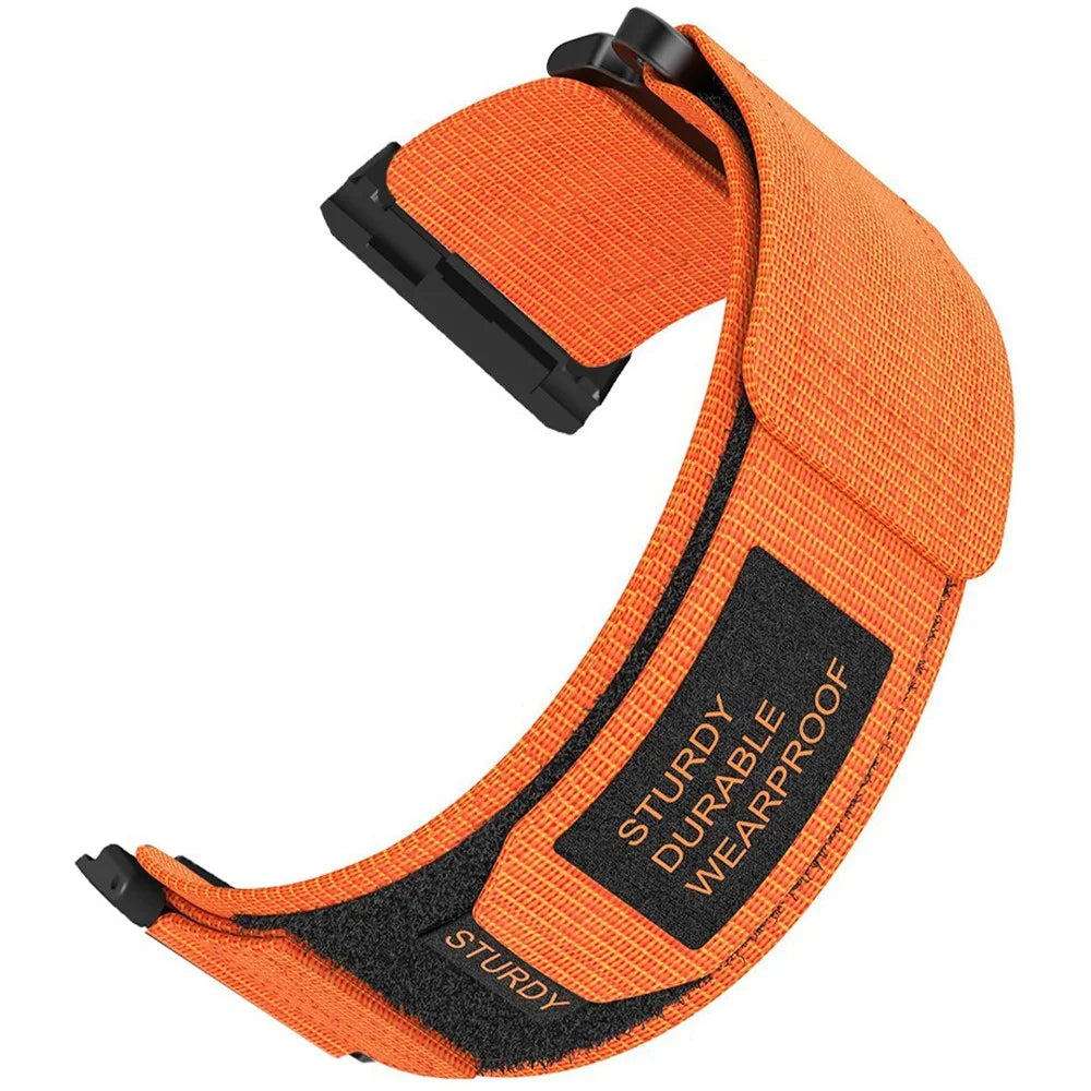 For Xiaomi Watch H1 Outdoor Climbing Watch Strap Magic Tape Breathable Nylon Band - Orange - 1