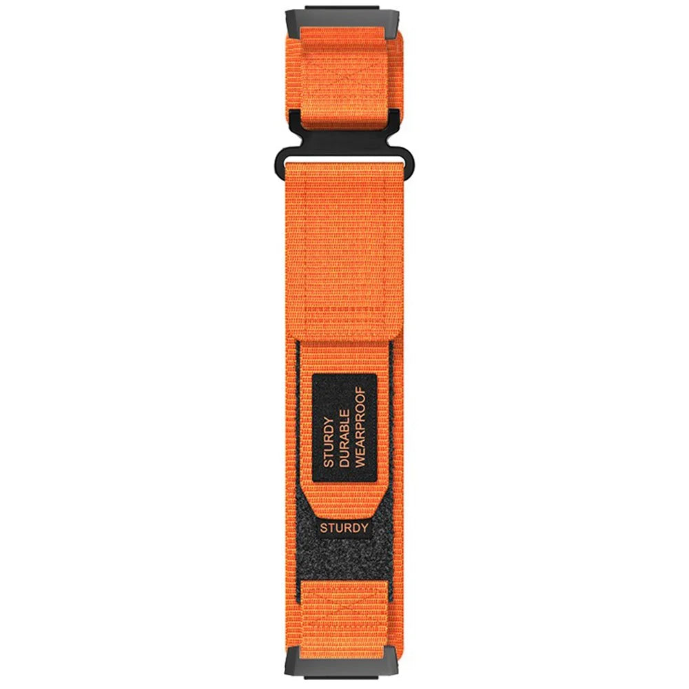For Xiaomi Watch H1 Outdoor Climbing Watch Strap Magic Tape Breathable Nylon Band - Orange - 3