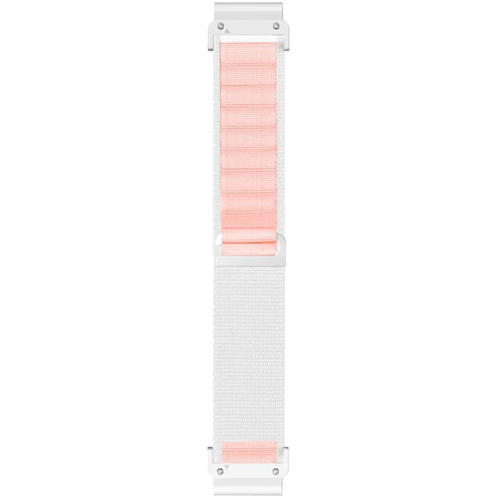 For Garmin Fenix 7 / 7 Pro 47mm / 5 Watch Band 22mm Quick Release C Buckle Nylon Watch Strap - White+Pink - 2