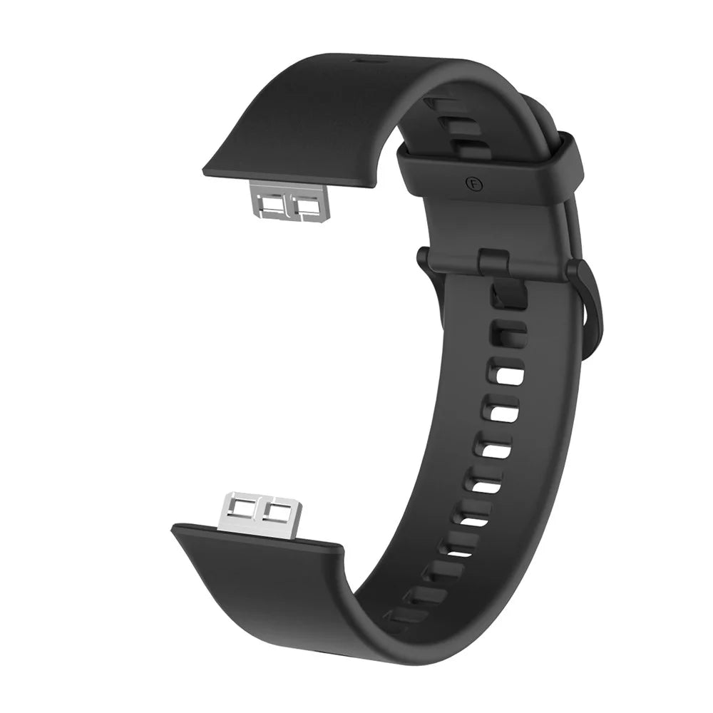 Soft Silicone Watch Strap for Huawei Watch Fit - Black - 1