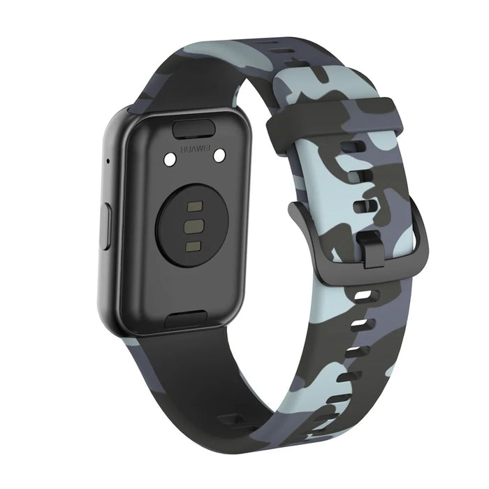 Stylish Camouflage Pattern Flexible Silicone Watch Strap for Huawei Watch Fit - Grey - 1