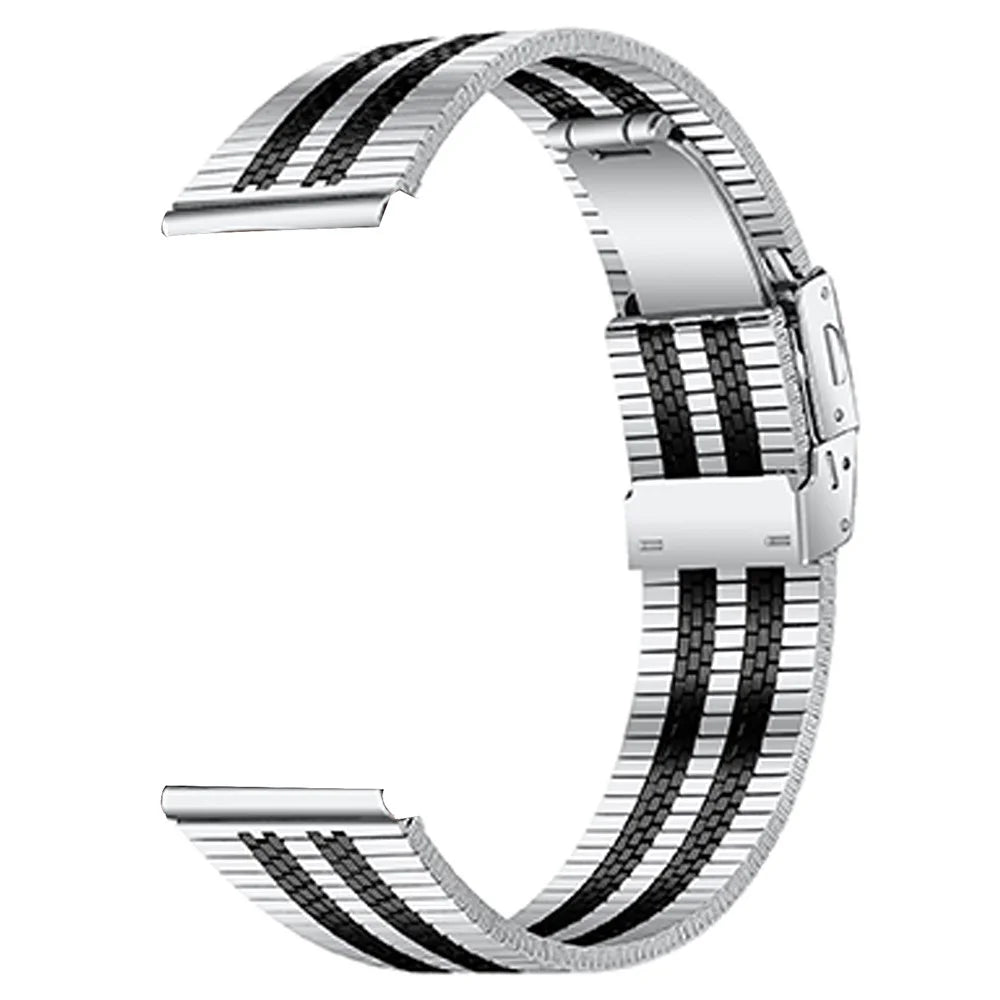 For Honor Watch Magic Watch Strap Stainless Steel Replacement Band - Silver / Black - 1