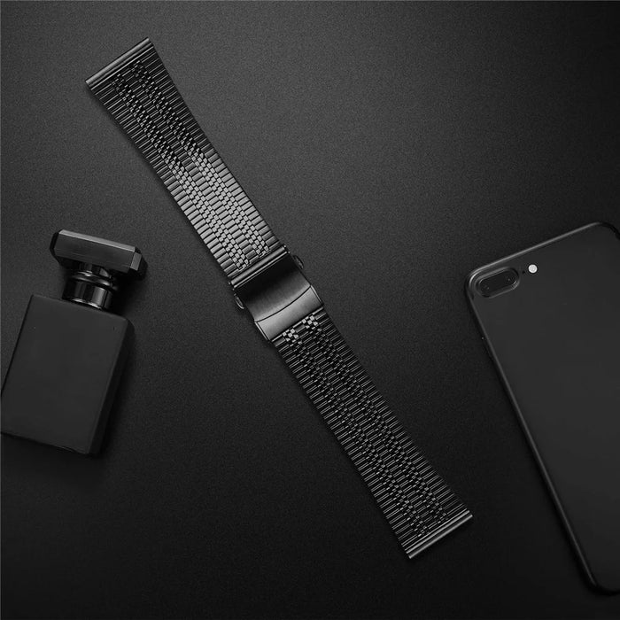 For Huami Amazfit 2 Stratos Watch Band Replacement Strap Stainless Steel - Black - 3