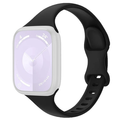 For Apple Watch Ultra 3 2 1 49mm / Series 11 10 46mm / 9 8 7 45mm / SE3 SE2 SE 6 5 4 44mm / 3 2 1 42mm Silicone Watch Band - Black - 1