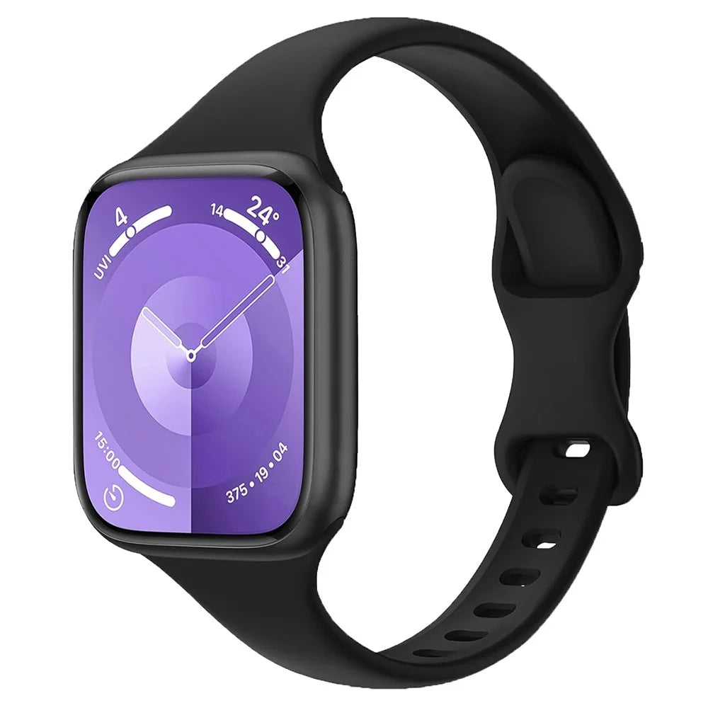 For Apple Watch Ultra 3 2 1 49mm / Series 11 10 46mm / 9 8 7 45mm / SE3 SE2 SE 6 5 4 44mm / 3 2 1 42mm Silicone Watch Band - Black - 2