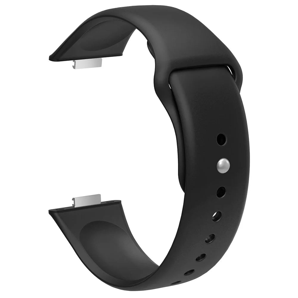 For Huawei Watch Fit 3 Replacement Strap Silicone Watch Band with Silver Buckle - Black - 1
