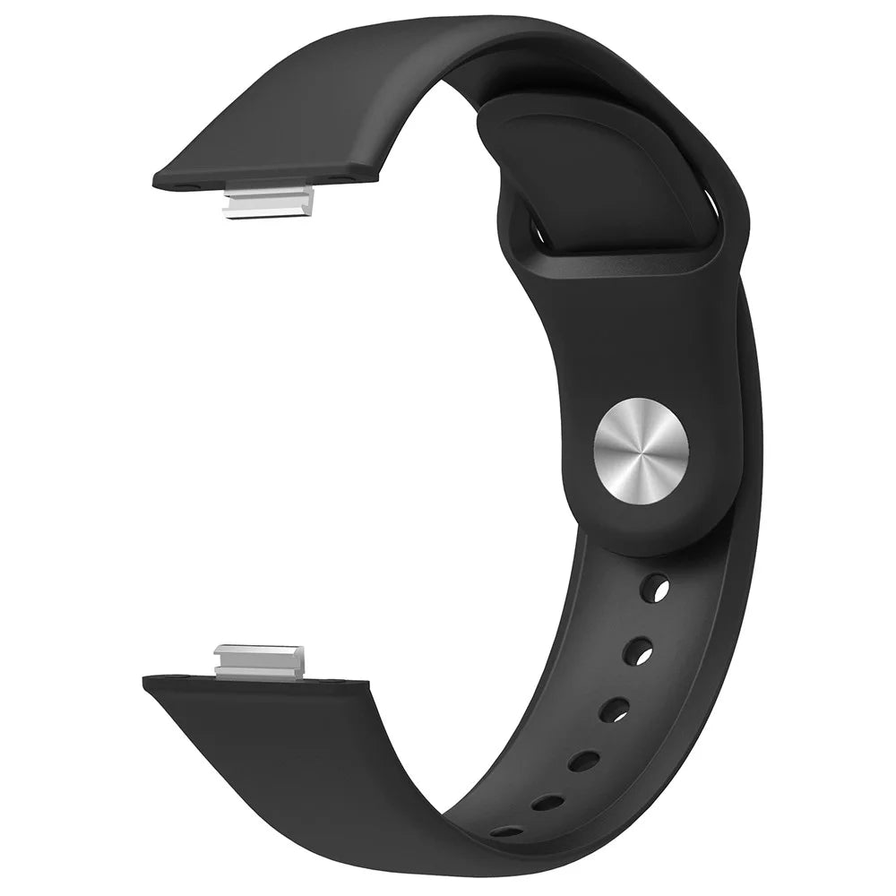 For Huawei Watch Fit 3 Replacement Strap Silicone Watch Band with Silver Buckle - Black - 2