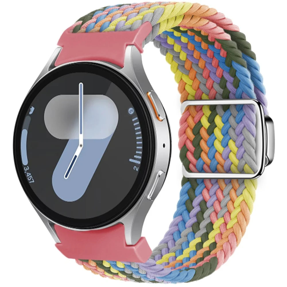 For Samsung Galaxy Watch FE 40mm / Watch7 / 6 / 6 Classic / 5 / 5 Active / 5 Pro / 4 / 4 Classic / 4 Active Watch Strap Magnetic Braided Band - Gradient Purple - 2
