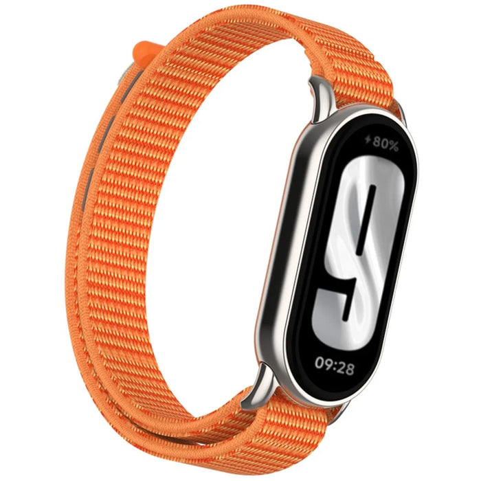 For Xiaomi Smart Band 9 / 8 Watch Strap Nylon Loop Adjustable Wrist Band - Orange - 1