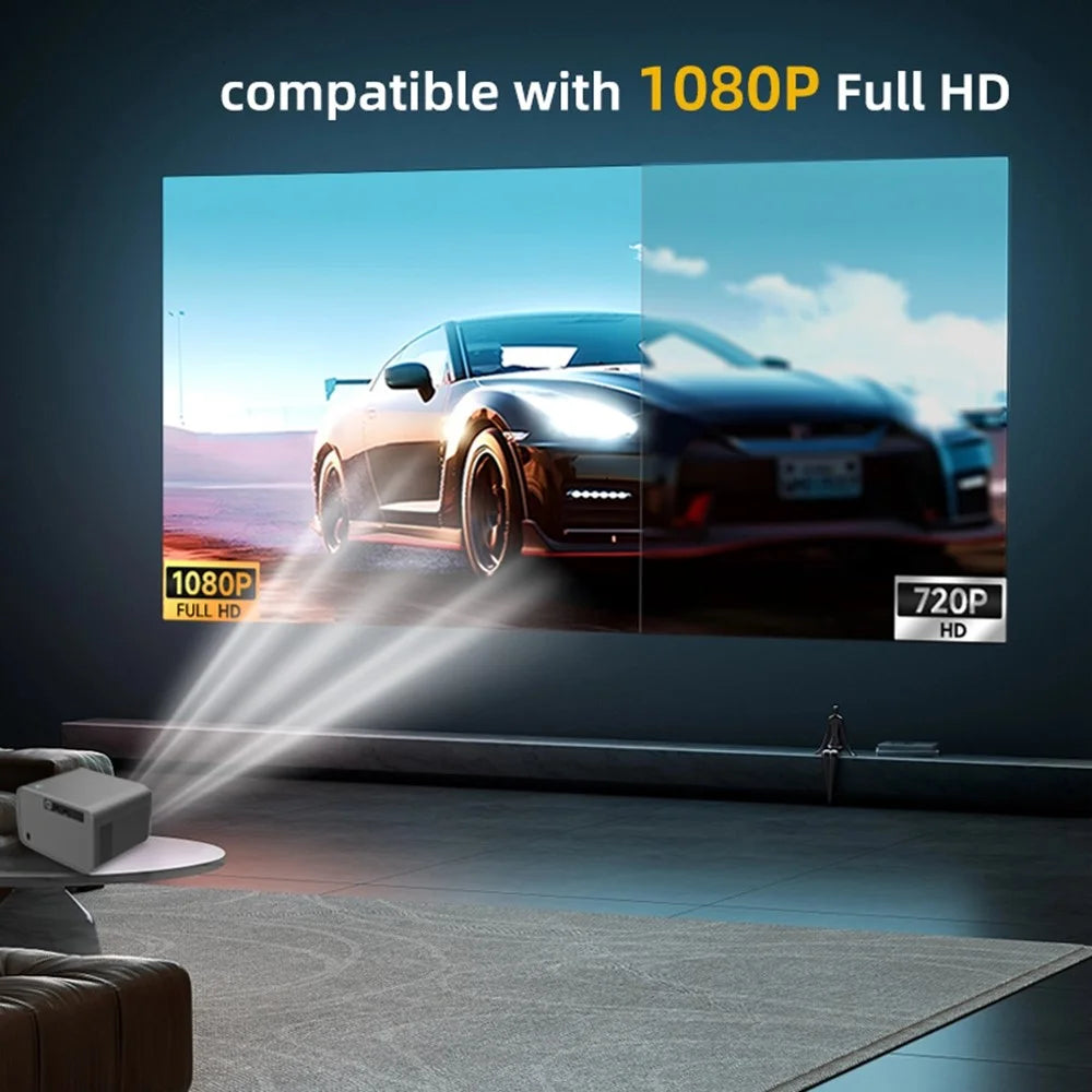 P20 Portable HD 1080P Android 13 WiFi6 Bluetooth-compatible Projector Auto Focus 4K Home Theater, 1+8G - US Plug - 5