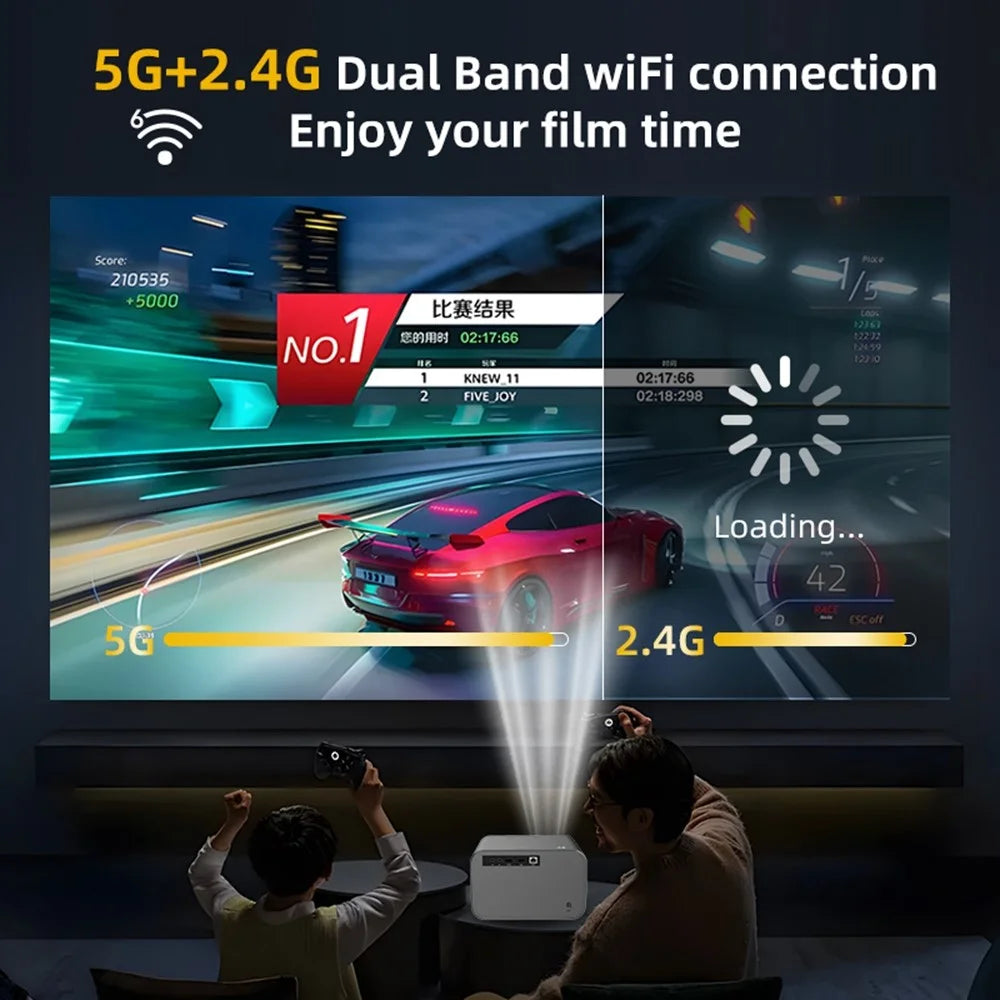 P20 Portable HD 1080P Android 13 WiFi6 Bluetooth-compatible Projector Auto Focus 4K Home Theater, 1+8G - US Plug - 7
